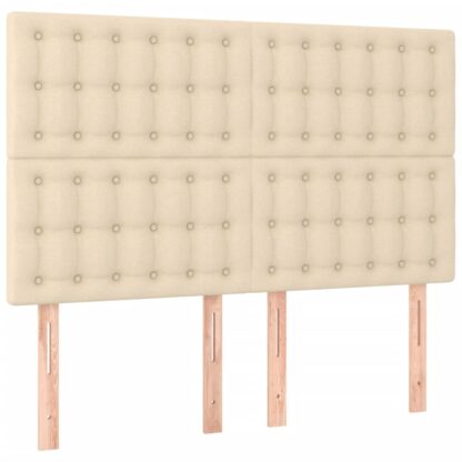 Boxspringbett mit Matratze & LED Creme 140x200 cm Stoff - Image 7