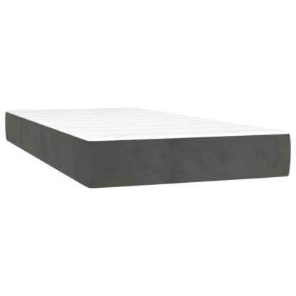 Boxspringbett mit Matratze Dunkelgrau 90x200 cm Samt - Image 5