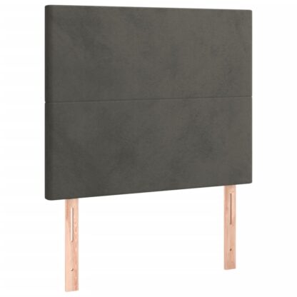 Boxspringbett mit Matratze Dunkelgrau 90x200 cm Samt - Image 6