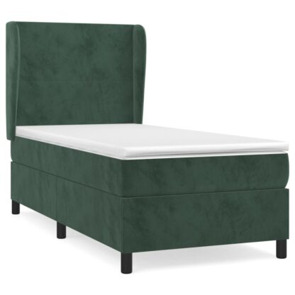 Boxspringbett mit Matratze Dunkelgrün 100x200 cm Samt - Image 2