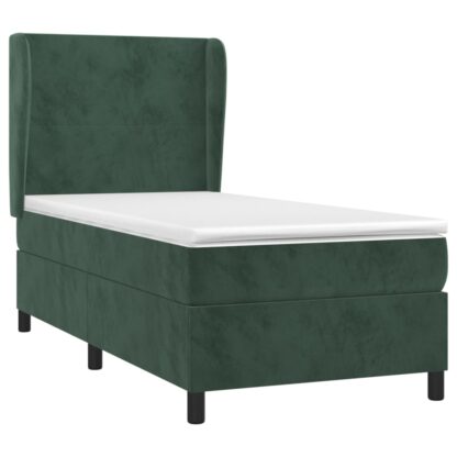 Boxspringbett mit Matratze Dunkelgrün 100x200 cm Samt - Image 3