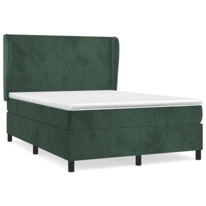 Boxspringbett mit Matratze Dunkelgrün 140x190 cm Samt - Image 2