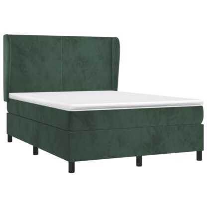 Boxspringbett mit Matratze Dunkelgrün 140x190 cm Samt - Image 3