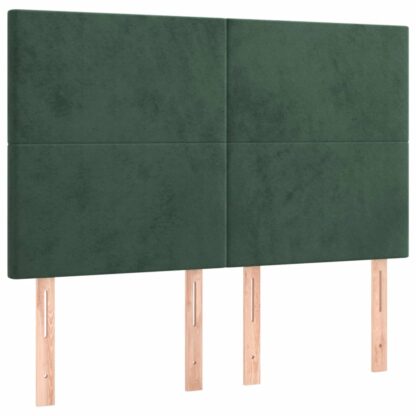Boxspringbett mit Matratze Dunkelgrün 140x190 cm Samt - Image 6