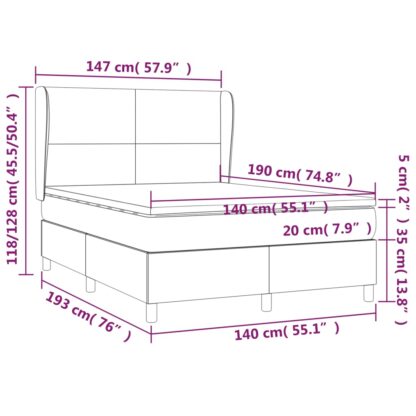 Boxspringbett mit Matratze Dunkelgrün 140x190 cm Samt - Image 7
