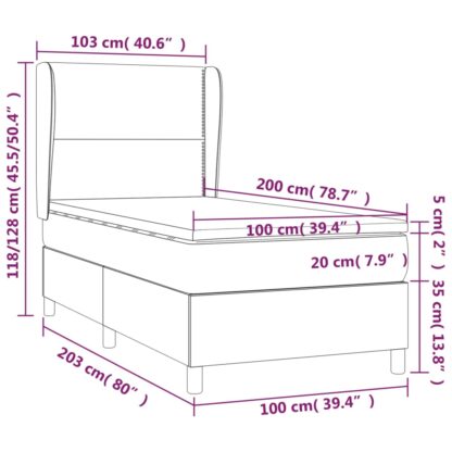Boxspringbett mit Matratze Dunkelgrün 100x200 cm Samt - Image 7