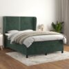 Boxspringbett mit Matratze Dunkelgrün 140x190 cm Samt
