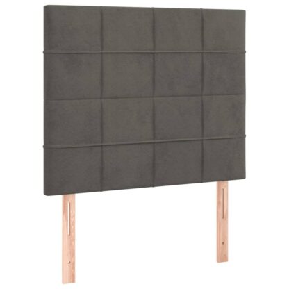 Boxspringbett mit Matratze Dunkelgrau 90x200 cm Samt - Image 6