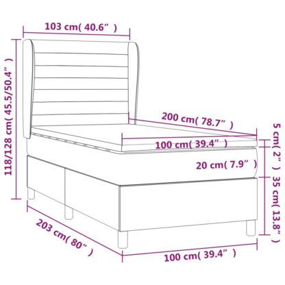 Boxspringbett mit Matratze Dunkelgrün 100x200 cm Samt - Image 7