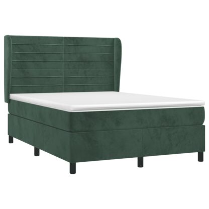 Boxspringbett mit Matratze Dunkelgrün 140x190 cm Samt - Image 3