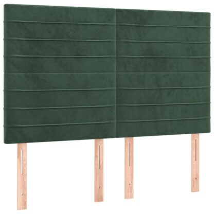 Boxspringbett mit Matratze Dunkelgrün 140x190 cm Samt - Image 6