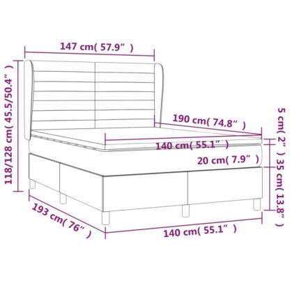 Boxspringbett mit Matratze Dunkelgrün 140x190 cm Samt - Image 7