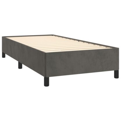 Boxspringbett mit Matratze Dunkelgrau 90x200 cm Samt - Image 4