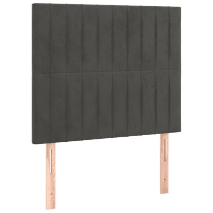 Boxspringbett mit Matratze Dunkelgrau 90x200 cm Samt - Image 6