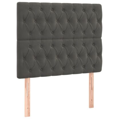 Boxspringbett mit Matratze Dunkelgrau 90x200 cm Samt - Image 6