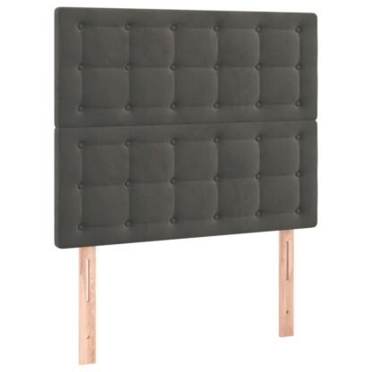 Boxspringbett mit Matratze Dunkelgrau 90x200 cm Samt - Image 6