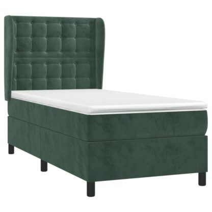 Boxspringbett mit Matratze Dunkelgrün 100x200 cm Samt - Image 3