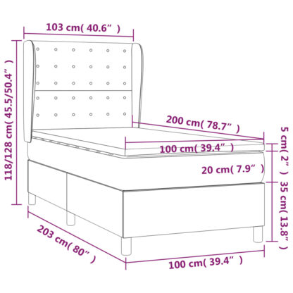 Boxspringbett mit Matratze Dunkelgrün 100x200 cm Samt - Image 7