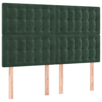 Boxspringbett mit Matratze Dunkelgrün 140x190 cm Samt - Image 6