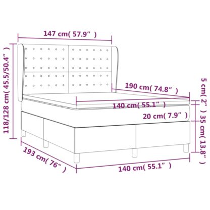 Boxspringbett mit Matratze Dunkelgrün 140x190 cm Samt - Image 7