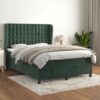 Boxspringbett mit Matratze Dunkelgrün 140x190 cm Samt