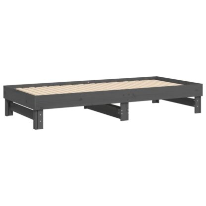 Tagesbett Ausziehbar Grau 2x(90x200) cm Massivholz Kiefer - Image 8