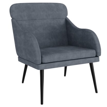 Sessel Dunkelgrau 63x76x80 cm Samt - Image 2