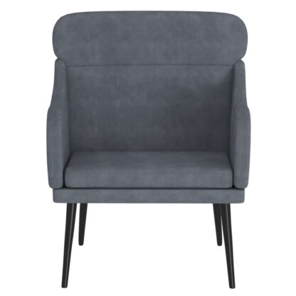 Sessel Dunkelgrau 63x76x80 cm Samt - Image 3