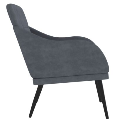 Sessel Dunkelgrau 63x76x80 cm Samt - Image 4
