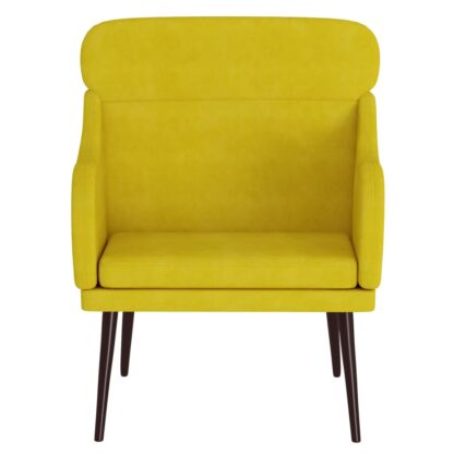 Sessel Gelb 63x76x80 cm Samt - Image 3