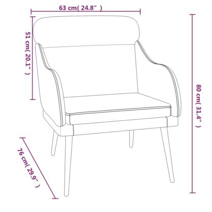 Sessel Gelb 63x76x80 cm Samt - Image 8