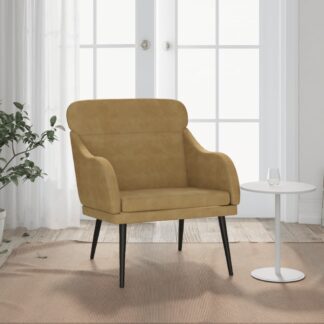Sessel Braun 63x76x80 cm Samt