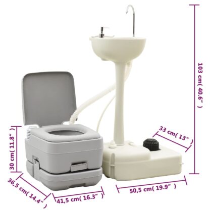 Tragbare Campingtoilette mit Waschbecken und Wasserbehälter - Image 7