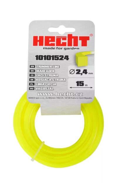 HECHT 10101524 2.4 mm x 15 m, Quadratischer Ersatzfaden Rasentrimmer