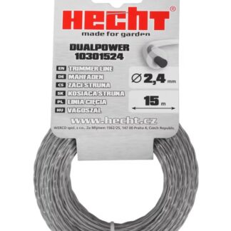 HECHT 10301524 2.4 mm x 15 m, Runder Ersatzfaden DUAL POWER Rasentrimmer