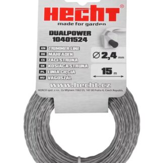 HECHT 10401524 2.4 mm x 15 m, Quadratischer Ersatzfaden DUAL POWER Rasentrimmer