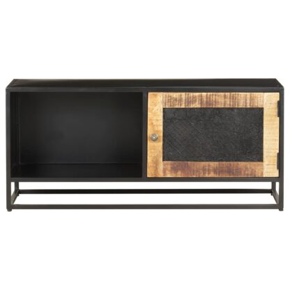 TV-Schrank 90x30x40 cm Raues Mangoholz - Image 2