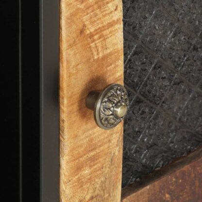 TV-Schrank 90x30x40 cm Raues Mangoholz - Image 5