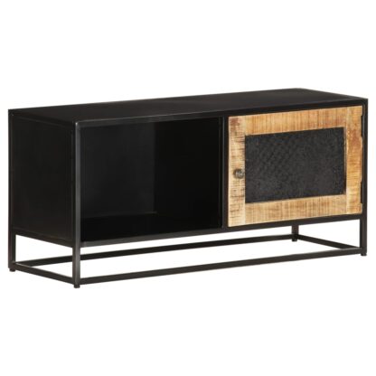 TV-Schrank 90x30x40 cm Raues Mangoholz - Image 7