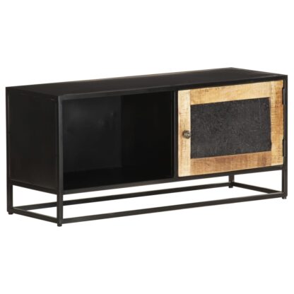 TV-Schrank 90x30x40 cm Raues Mangoholz - Image 8