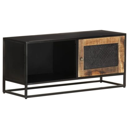 TV-Schrank 90x30x40 cm Raues Mangoholz - Image 10
