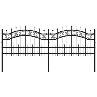 Gartenzaun mit Speerspitzen Schwarz 115 cm Stahl - Image 2