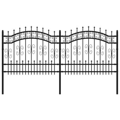 Gartenzaun mit Speerspitzen Schwarz 140 cm Stahl - Image 2
