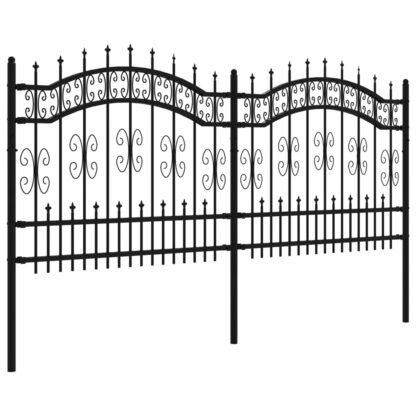 Gartenzaun mit Speerspitzen Schwarz 140 cm Stahl - Image 3