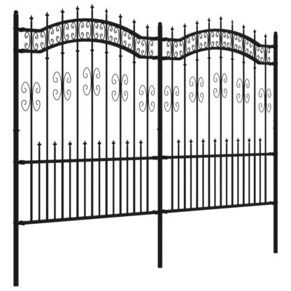 Gartenzaun mit Speerspitzen Schwarz 190 cm Stahl - Image 3