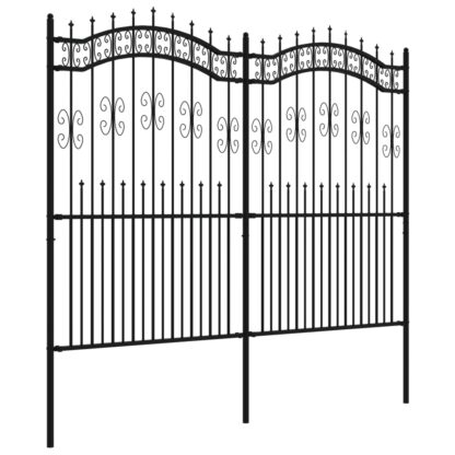 Gartenzaun mit Speerspitzen Schwarz 222 cm Stahl - Image 3
