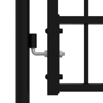Zauntor mit Speerspitzen Schwarz 103x175 cm Stahl - Image 4