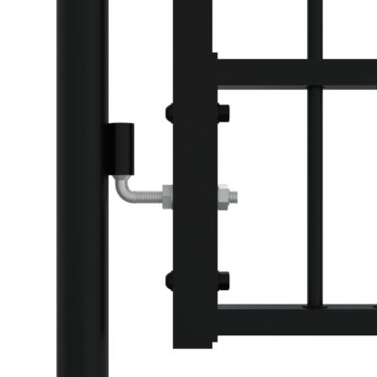 Zauntor mit Speerspitzen Schwarz 103x225 cm Stahl - Image 4