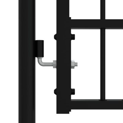 Zauntor mit Speerspitzen Schwarz 305x120 cm Stahl - Image 4