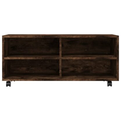 TV-Schrank mit Rollen Räuchereiche 90x35x35 cm Holzwerkstoff - Image 4